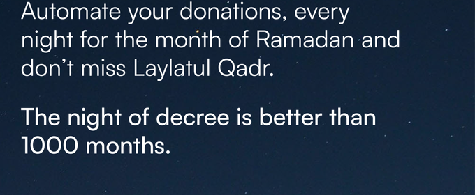 Automated Giving Throughout Ramadan